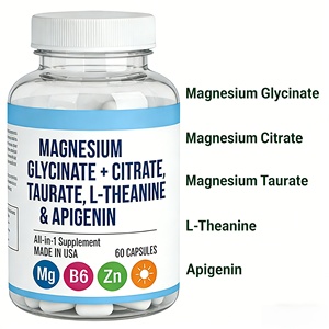 Capsules OEM de <span class=keywords><strong>Magnésium</strong></span> Glycinate, Citrate, Taurate avec L-Théanine, Apigénine, <span class=keywords><strong>B6</strong></span> et Zinc pour le Soutien du Sommeil, la Réduction du Stress et la Santé Musculaire - Product Image 4