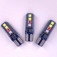 T10 4 Couleur Flash Automobile LED Lampe 3030 8smd Double Couleur Fluide Flash Éclairage 195 196 Silicone Ampoule De Voiture Accessoires RGB