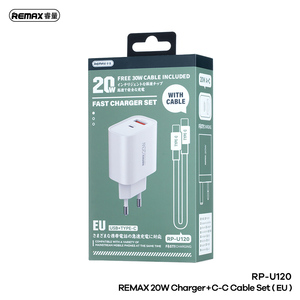 RP-U120 Dual-Port 20W Charger Set Ultra-Compact PD/QC Fast-Charging & Safety <b>Adapter</b> RP-U120 RP-U120 20W A+<b>C</b> Fast Charger - Product Image 5