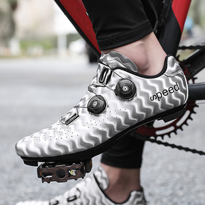 Chaussures de cyclisme professionnelles à double molette rotative, respirantes en PU <span class=keywords><strong>pour</strong></span> route, chaussures de <span class=keywords><strong>VTT</strong></span> à blocage, baskets de cyclisme non verrouillables - Product Image 5