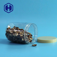 Pot en plastique PET de qualité alimentaire de 500 ml avec logo personnalisé, couvercle à vis anti-fuite sans BPA pour noix, en-cas, bonbons, aliments en conserve et biscuits