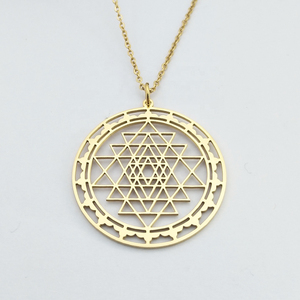 Thép không gỉ Boho Chakra Vòng cổ khác nhau hình học trang sức Set thiêng liêng hình học Mặt dây chuyền vòng cổ joyeria acero inoxidable - Product Image 1