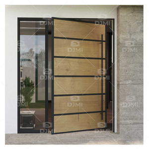 DJMI מודרני יוקרתי כניסה ראשית דלתות עץ מודרניות דלתות כניסה ציר מודרניות מערכת דלת ציר מעץ מלא - Product Image 4