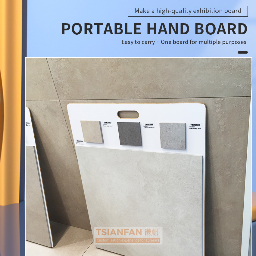 artificial stone tote board flooring rock racks for sale marble granite MDF Display with Handle hand grasping board