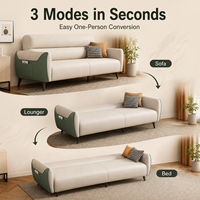 Modernes Luxus-Schlafsofa 3-in-1 mit Relaxfunktion, platzsparender Stauraum und Designer-Komfort für Ihr Zuhause