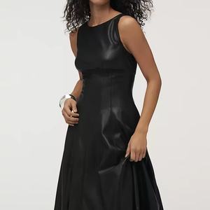 Vestido Midi Casual con Estampado Floral, Transpirable, con Decoraciones de Encaje y Piel Sintética, para el Día a Día, Cintura Natural, Logotipo Frontal - Product Image 1