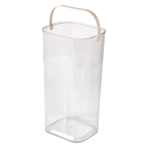Transparent <b>Storage</b> Bucket With Handle Cylinder Shape For Vegetable And Fruit <b>Kitchen</b> Organizer Large Capacity - Product Image 5