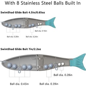 Premi snodati lide bait per spigole trota salmone pesca Muskie pesce d'acqua salata Zander di plastica in PVC - Product Image 4
