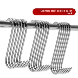 Crochets à viande JH <span class=keywords><strong>de</strong></span> 4 pouces en acier inoxydable, crochets <span class=keywords><strong>de</strong></span> <span class=keywords><strong>boucher</strong></span> pour suspendre, sécher, éviscérer, fumer, faire du barbecue et griller - Product Image 5