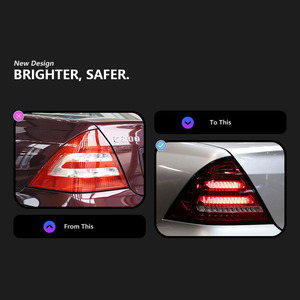 Conjunto de Luces Traseras LED Ahumadas XUNBAI de 12 V con 1 Año de Garantía para Clase C <span class=keywords><strong>W203</strong></span> 2000-2006, Señal de Giro Secuencial, Luz de Freno DRL - Product Image 3