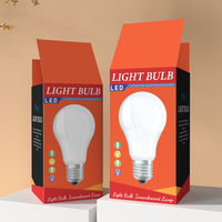 Boîte en papier pour lampe à ampoule imprimée personnalisée avec fenêtre en PVC PET Boîte en papier pour cadeau avec lumière LED Boîte d'emballage pour ampoule