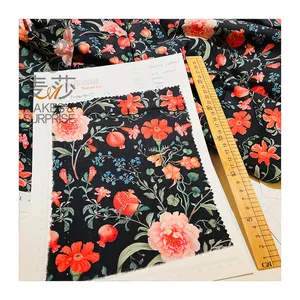 Vente en gros de tissu à fleurs mode doux et léger tissu en coton tissu Liberty Clip à pression pour robe chemise chapeau cravate tissu