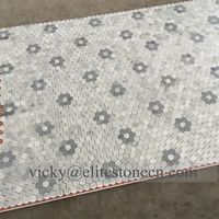 Prix de gros pour mosaïque hexagonale en marbre blanc pour sol de salle de bain, fabricant