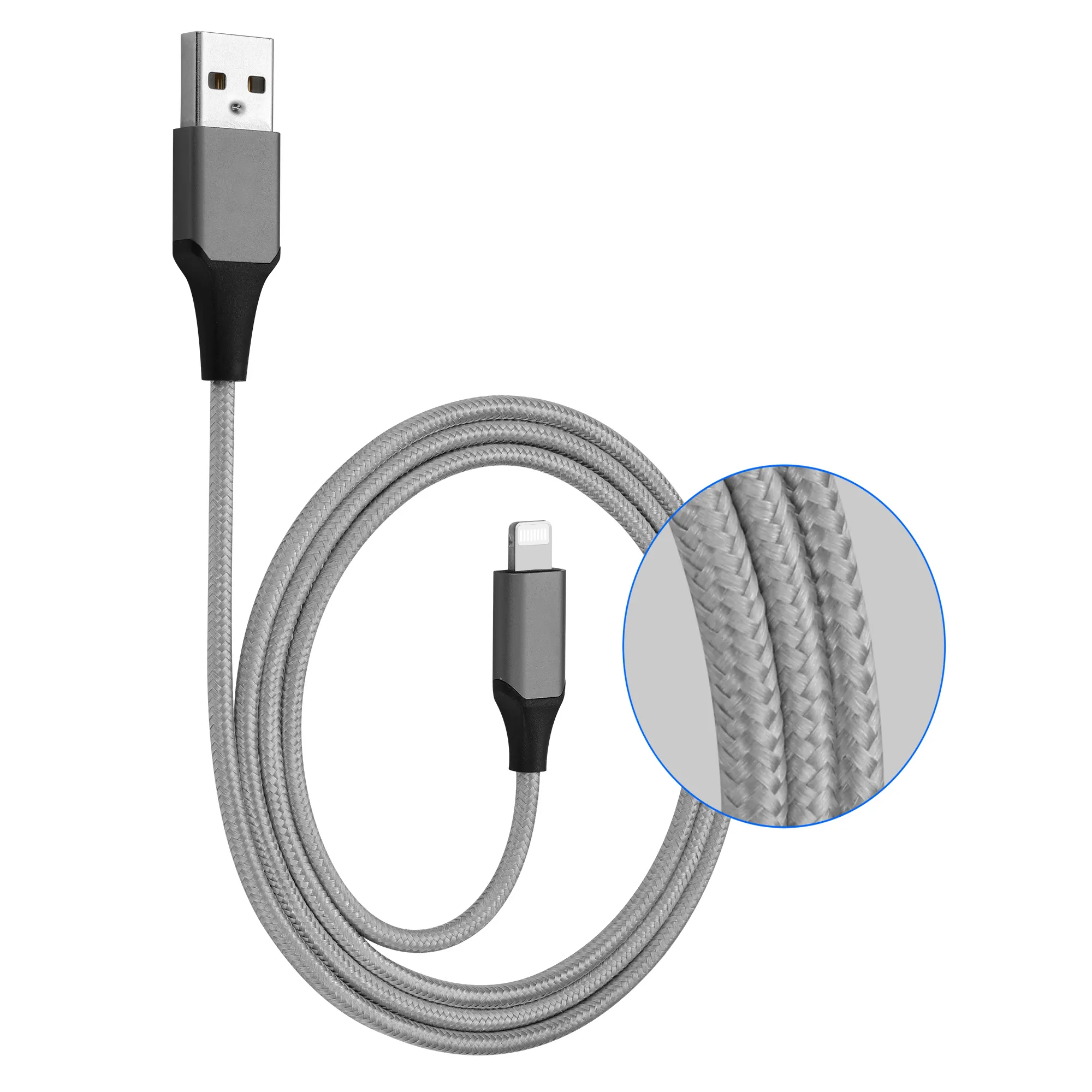 For iPhone Lightning Cable OEM 1M 2M 3M Fast Charger USB C Cable Braided For iPhone Cord Apple Charging Cable