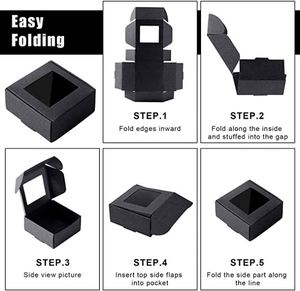 Mini boîte en papier kraft recyclé avec fenêtre pour bottes pour friandises de boulangerie, vente en gros - Product Image 5