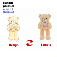 Peluche Ourson Cœur d'Amour Adorable, Jouet en Peluche Doux, Vente en Gros, Peluche Personnalisée, Cadeau et Jouet d'Anniversaire de la Saint-Valentin pour Enfants