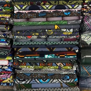 Tissus en coton véritable Wax Africain de haute qualité, fabriqués en usine, 2026 Ankara Real Gold Wax Ghana Block Pint, imprimés Wax dorés authentiques, Pagnes - Product Image 2