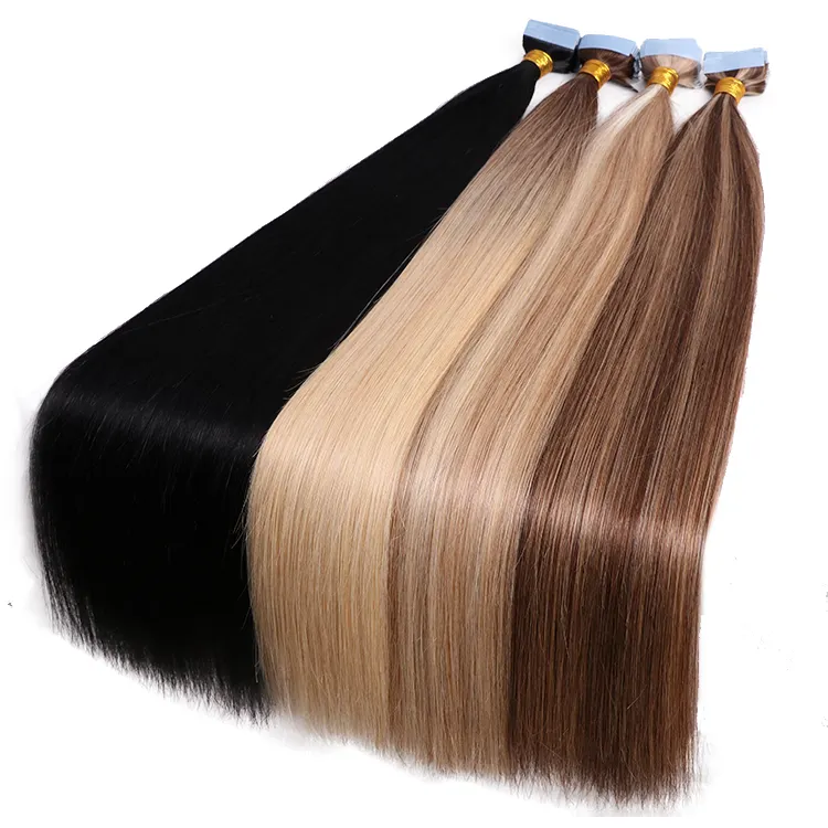 Hot Selling Remy Virgin Russisches Klebeband in Haar verlängerung Double Drawn Echthaar band Haar verlängerungen