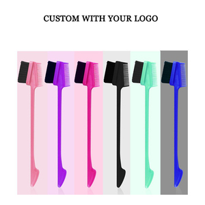 Brosse à cheveux colorée de haute qualité avec logo personnalisé, brosse à double face pour le coiffage des cheveux, brosse pour le contrôle des bords des cheveux, peignes à <span class=keywords><strong>sourcils</strong></span> - Product Image 6