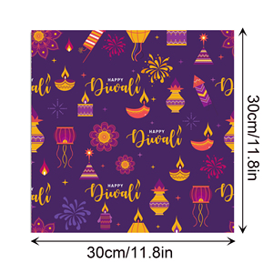 Lampu tema Diwali WW020 bahan akun tangan dua sisi DIY kerajinan kertas buku tempel pembuatan kartu latar belakang - Product Image 3
