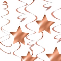 EASTTERN 30 Pièces Décorations de Plafond en Aluminium Effet Spirale Étoile Or Rose 58cm/72cm Style Moderne Couleur Personnalisable Mariage/Anniversaire/Fête