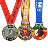 Prix de finisseur de course de marathon, couleur personnalisée, médaillon de course en métal, sports personnalisés, fabriqué par les fabricants, bon marché, amusant, 2D