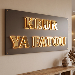 Custom LED Backlit <b>Sign</b> 3D Stainless Steel Logo Halo Lit Letters Beauty Salon Spa Reception Wall Business Signage - Product Image 1