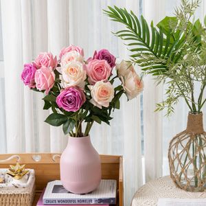 ดอกกุหลาบประดิษฐ์ CallaFloral สีชมพู ขาว ม่วง สมจริง เหมาะสำหรับตกแต่งงานแต่งงาน ตกแต่งบ้าน สไตล์อินส์ พร้อมแจกัน - Product Image 1