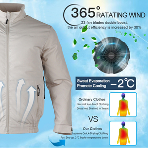 Vinmori 5v בגדי עבודה ממוזג עם מאוורר קירור מיזוג אוויר קירור אפוד קירור לגברים - Product Image 5