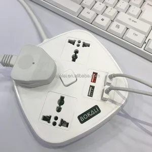 New square universal hole extension cord power strip 4USB e-commerce smart row insert firer retardant material