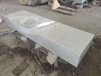 Meuble de salle de bain mural moderne Milas Lilac Marble avec double vasque et égouttoir pour usage hôtelier