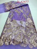 Tissu africain de mariage de qualité supérieure, motif de luxe perlé, Tulle nigérian, paillettes, tissu en dentelle