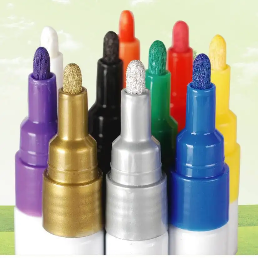 Großhandel bunte DIY Design Permanent Paint Pen Marker Reifen Holz Metall versteckt Kratzer auf Autolack behälter Medium Marker