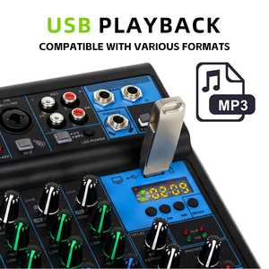 RAYHAYES RMIX-8 เครื่องผสมเสียงมืออาชีพพอร์ต USB บลูทูธมิกเซอร์เครื่องขยายเสียงสำหรับมิกเซอร์เสียงดีเจ - Product Image 3