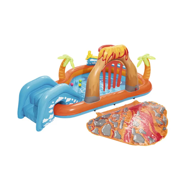 Kiddie Bé Ngoài Trời Piscina Para Bebes Lớn Inflatable Chơi Bơi Chèo Nhựa Kid Pool Trên Mặt Đất Cho Trẻ Em Với Slide