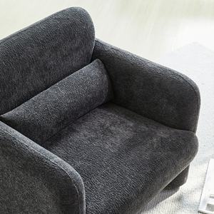 Canapé individuel moderne modulaire de taille moyenne, fauteuil rembourré à accoudoirs, structure en bois, écologique, appartement, villa, salon - Product Image 2