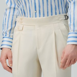 <span class=keywords><strong>Pantaloni</strong></span> da Completo Uomo Stile Popolare 2026, Bianco Nuvola Senza Passanti <span class=keywords><strong>con</strong></span> Regolatore Laterale, Taglia Personalizzabile, <span class=keywords><strong>Pantaloni</strong></span> Casual Formali da Uomo - Product Image 2