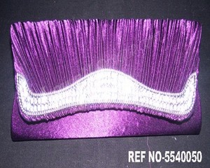 Lowellcraft Hand Embroidered Satin Evening Ladies Clutch <b>Purse</b> - Product Image 2