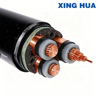 Câble de transmission de puissance triphasé industriel en cuivre sans oxygène à trois conducteurs, isolé XLPE, pour vente en gros