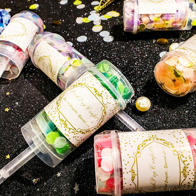 Wedding Party Celebration Supplies Handheld Paper String Confetti Cannons Push Poppers Graduation Valentine's Day Thanksgiving