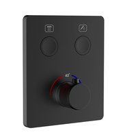 Robinet de douche thermostatique encastré à 2 voies avec bouton poussoir mural pour salle de bain