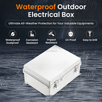 QILIPSU IP67 Boîte de jonction électrique en plastique 16.1 "x 12.2" x 7.1 "avec porte intérieure Boîtier étanche extérieur Projet Nema Abs Box