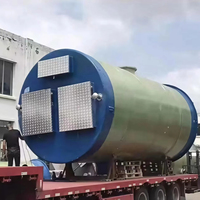 Estación de Bombeo Integrada PLC 500L/H para Mejora de Recolección de Aguas Residuales y Pluviales en Zonas Rurales, Motor de Bomba Doble FRP 380V 10-30kW