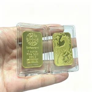 Barre commémorative Cheval 2026, pièce en zinc non magnétique avec numéro de série unique pour collection, poids 31,1g, souvenir - Product Image 3