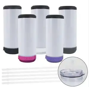 Usb Carregamento Straight Stainless Steel Music Smart Wireless 20oz sublimação tumbler com bluetooth speaker