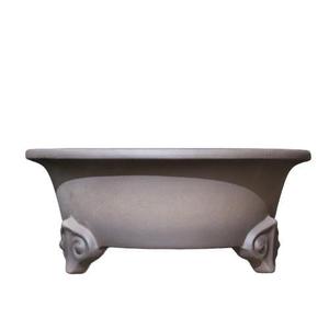 Maceta de Arcilla Morada Yixing Hecha a Mano, de Tres Patas, Redonda, para Mesa, Color Gris Claro, Transpirable, para Bonsái - Product Image 5