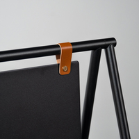 Présentoir pliable noir avec logo personnalisé, enseigne de café, enseigne de sol en métal, rangement facile