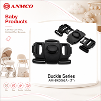 ANMCO Boucle de ceinture de sécurité 5 points pour poussette et siège auto avec logo personnalisé, ajusteur à dégagement latéral, boucle en plastique écologique