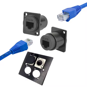 DタイプRJ45 Cat6女性から女性への取り付けネジ付きイーサネットエクステンションカプラーアダプター - Product Image 3