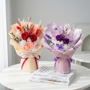 Ramo de Flores Personalizado, Regalo de Rosas Preservadas, Rosas Eternas, Suministros para Mujeres, Madres, San Valentín, Navidad - Product Image 3